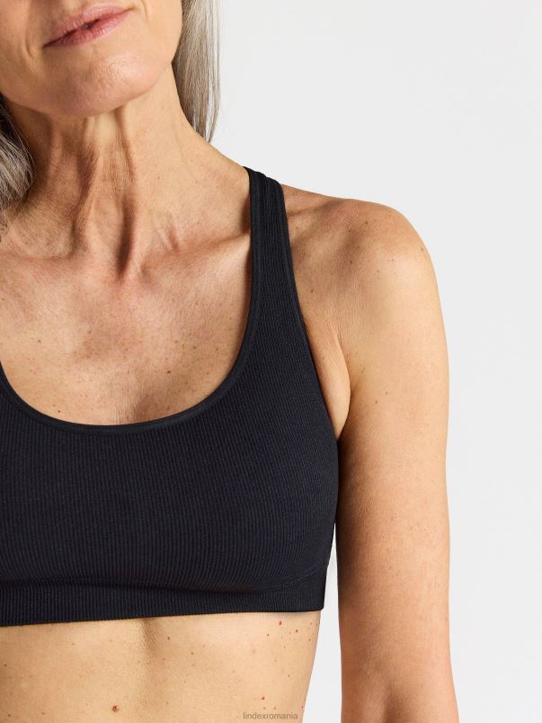 îmbrăcăminte VHZ2F1549 sutien moale cu coaste fără cusături femei negru Lindex