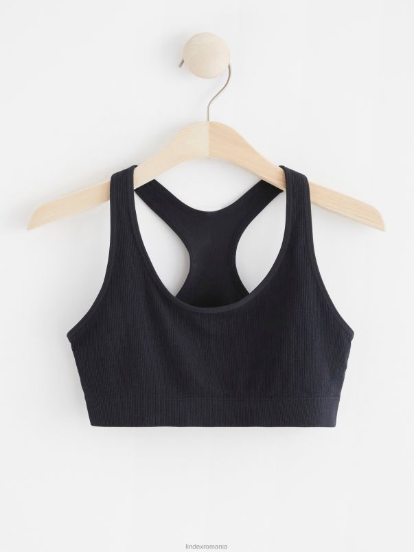îmbrăcăminte VHZ2F1549 sutien moale cu coaste fără cusături femei negru Lindex