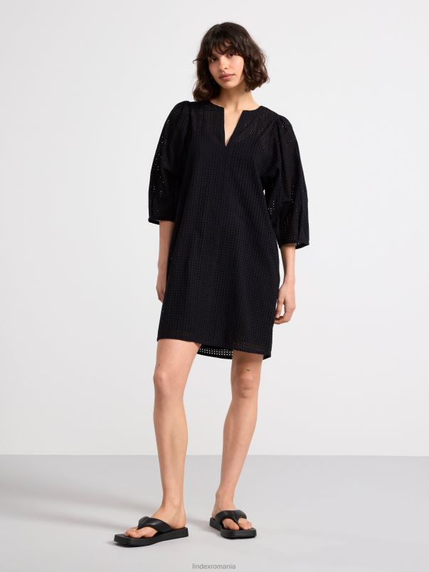 îmbrăcăminte VHZ2F128 rochie brodata cu gauri femei negru Lindex