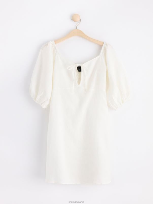 îmbrăcăminte VHZ2F137 rochie mini din in femei alb Lindex