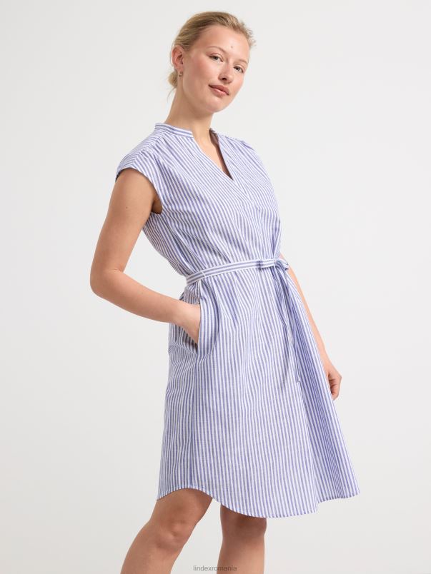 îmbrăcăminte VHZ2F143 rochie fără mâneci cu dungi femei albastru Lindex