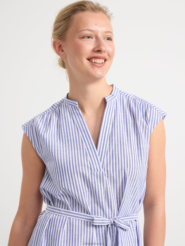 îmbrăcăminte VHZ2F143 rochie fără mâneci cu dungi femei albastru Lindex