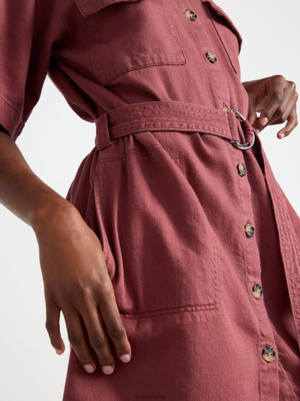 îmbrăcăminte VHZ2F29 rochie camasa cu buzunare si curea in talie femei roz Lindex