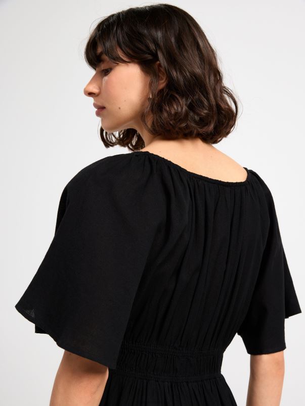 îmbrăcăminte VHZ2F42 rochie midi femei negru Lindex