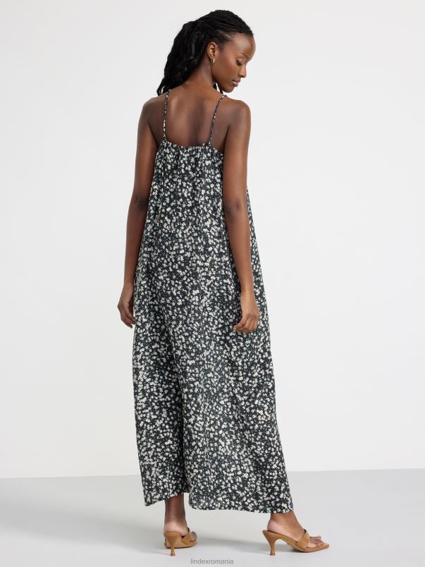 îmbrăcăminte VHZ2F60 rochie maxi cu flori femei negru Lindex