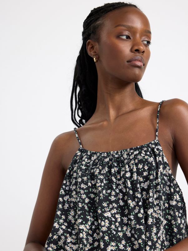 îmbrăcăminte VHZ2F60 rochie maxi cu flori femei negru Lindex