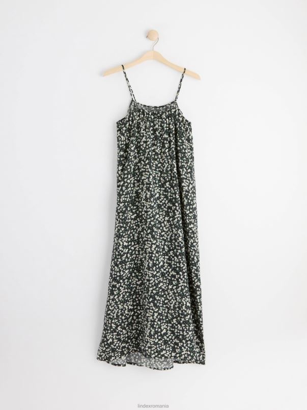 îmbrăcăminte VHZ2F60 rochie maxi cu flori femei negru Lindex