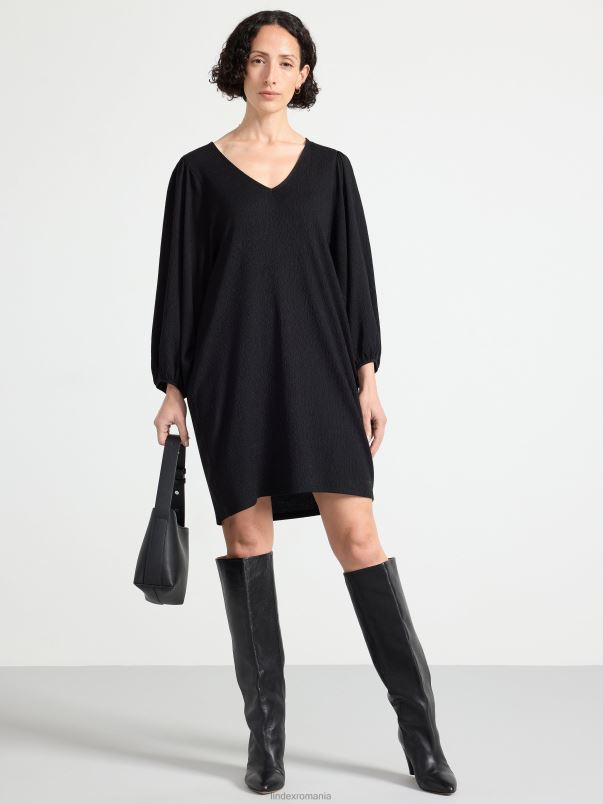 îmbrăcăminte VHZ2F61 tunică cu mâneci bufante femei negru Lindex