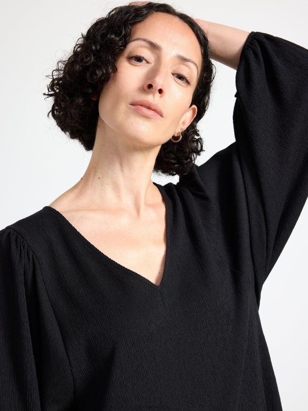 îmbrăcăminte VHZ2F61 tunică cu mâneci bufante femei negru Lindex