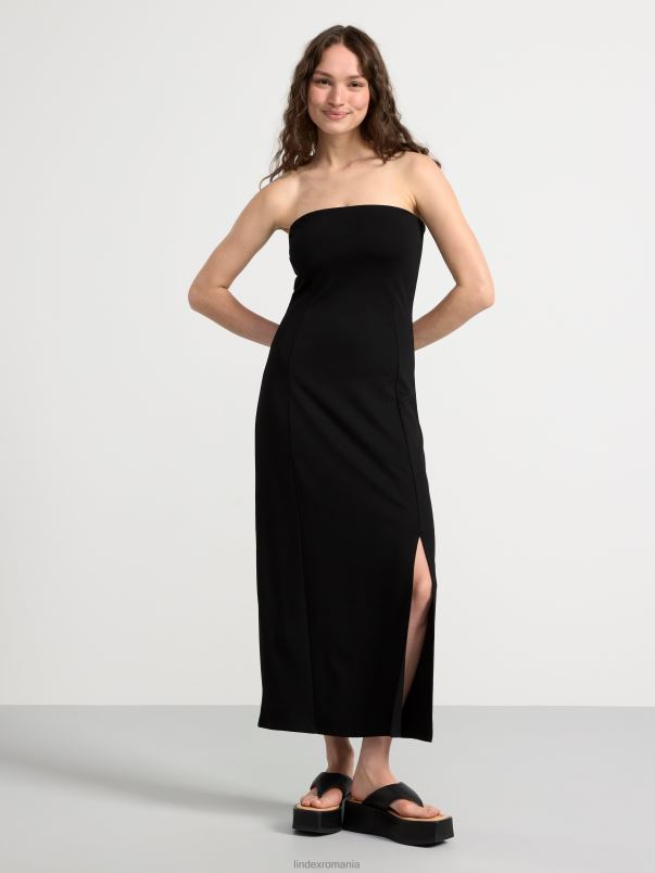 îmbrăcăminte VHZ2F68 rochie punto tub femei negru Lindex