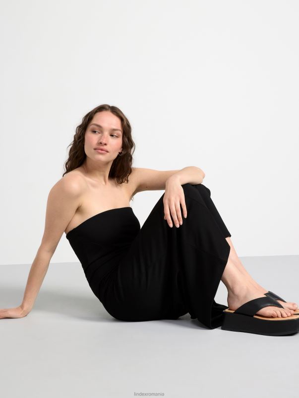 îmbrăcăminte VHZ2F68 rochie punto tub femei negru Lindex