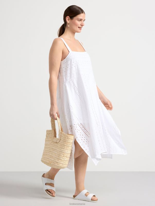 îmbrăcăminte VHZ2F79 rochie din broderie engleză femei alb Lindex