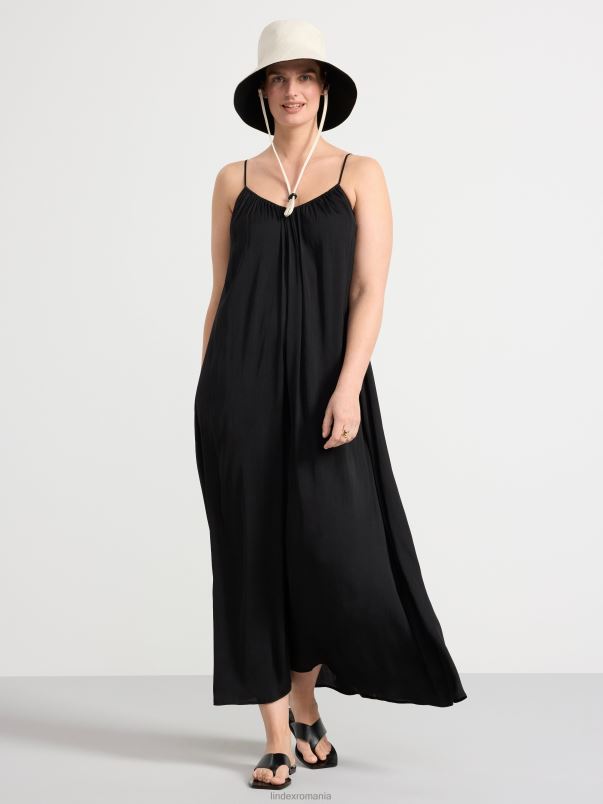 îmbrăcăminte VHZ2F82 rochie lunga din satin femei negru Lindex