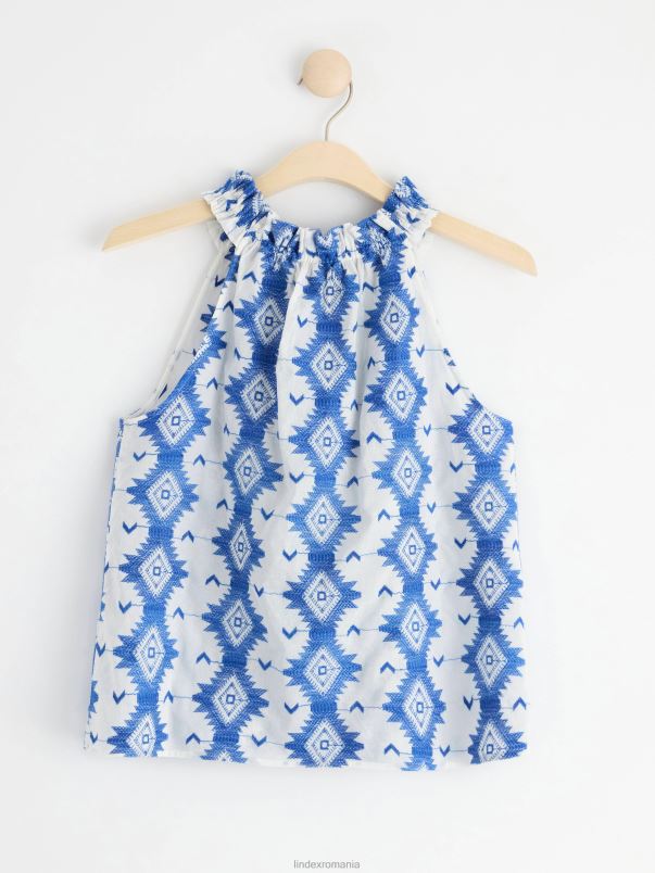 îmbrăcăminte VHZ2F331 bluză fără mâneci cu broderie femei aproape alb Lindex