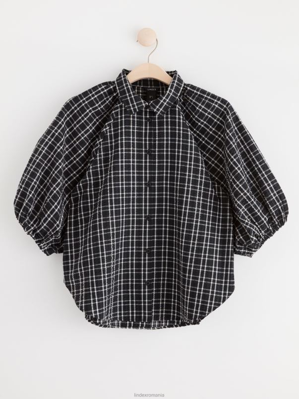 îmbrăcăminte VHZ2F379 bluză cu mâneci bufante femei negru Lindex