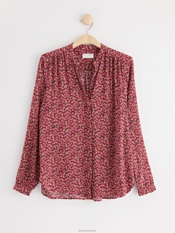 îmbrăcăminte VHZ2F381 bluză din viscoză femei roz închis Lindex