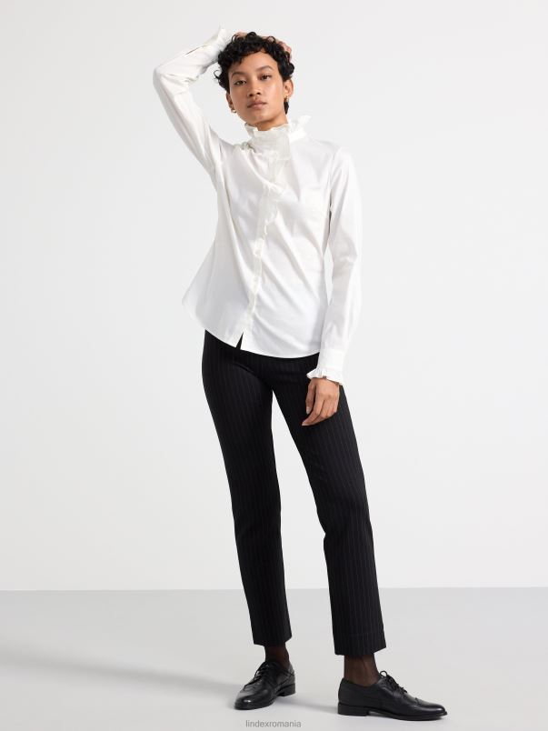 îmbrăcăminte VHZ2F388 bluza cu detalii cu volan femei alb Lindex