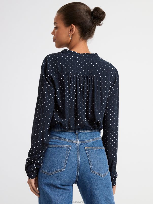 îmbrăcăminte VHZ2F392 bluza cu maneca lunga femei bleumarin inchis Lindex