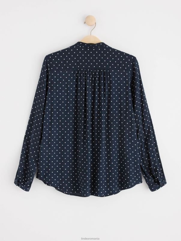 îmbrăcăminte VHZ2F392 bluza cu maneca lunga femei bleumarin inchis Lindex