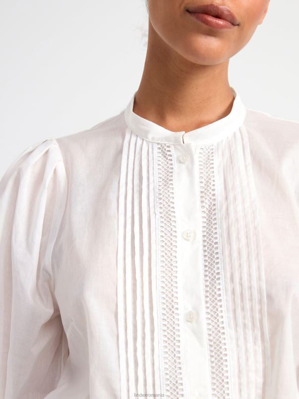 îmbrăcăminte VHZ2F394 bluză din bumbac cu mâneci lungi femei aproape alb Lindex