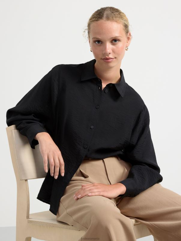 îmbrăcăminte VHZ2F401 camasa cu maneca lunga femei negru Lindex