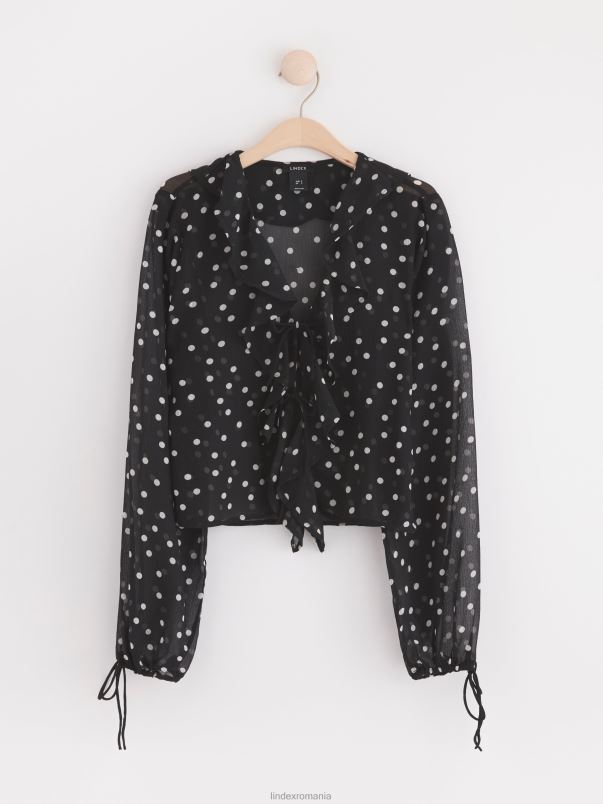 îmbrăcăminte VHZ2F402 bluză din șifon femei negru Lindex