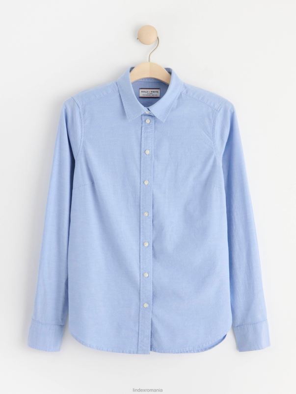 îmbrăcăminte VHZ2F434 cămașă oxford cu mâneci lungi femei albastru chambray Lindex