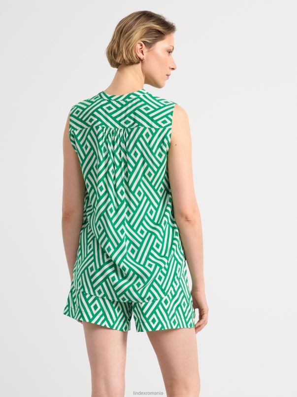 îmbrăcăminte VHZ2F453 bluză fără mâneci cu model femei verde Lindex