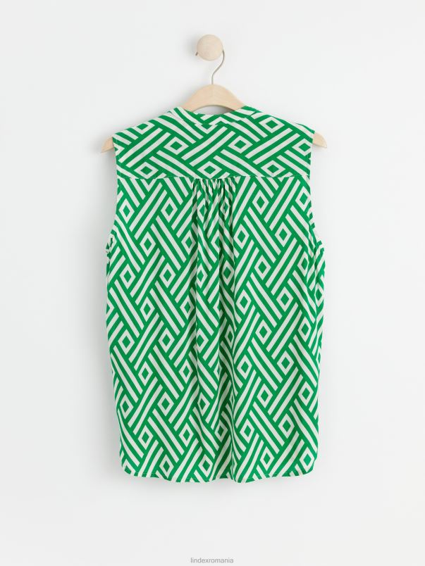 îmbrăcăminte VHZ2F453 bluză fără mâneci cu model femei verde Lindex