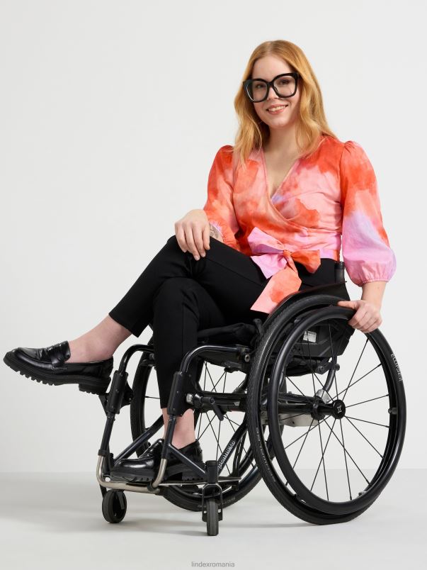 îmbrăcăminte VHZ2F469 bluză cu mâneci bufante cu model femei roz Lindex