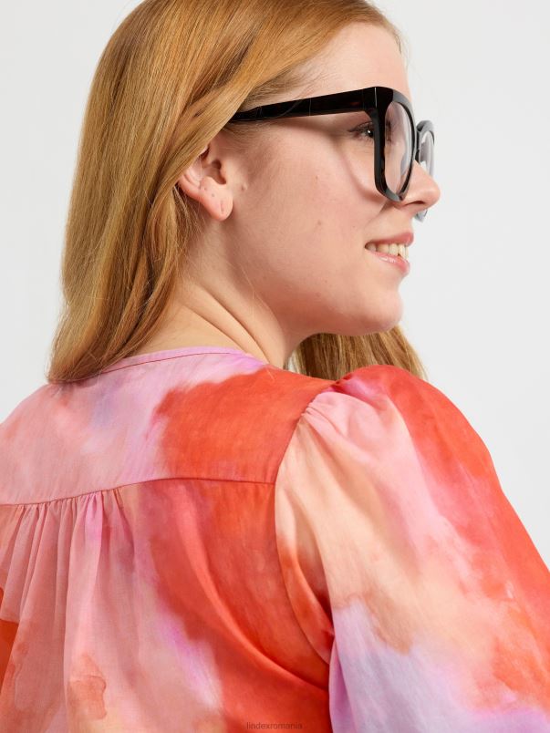 îmbrăcăminte VHZ2F469 bluză cu mâneci bufante cu model femei roz Lindex