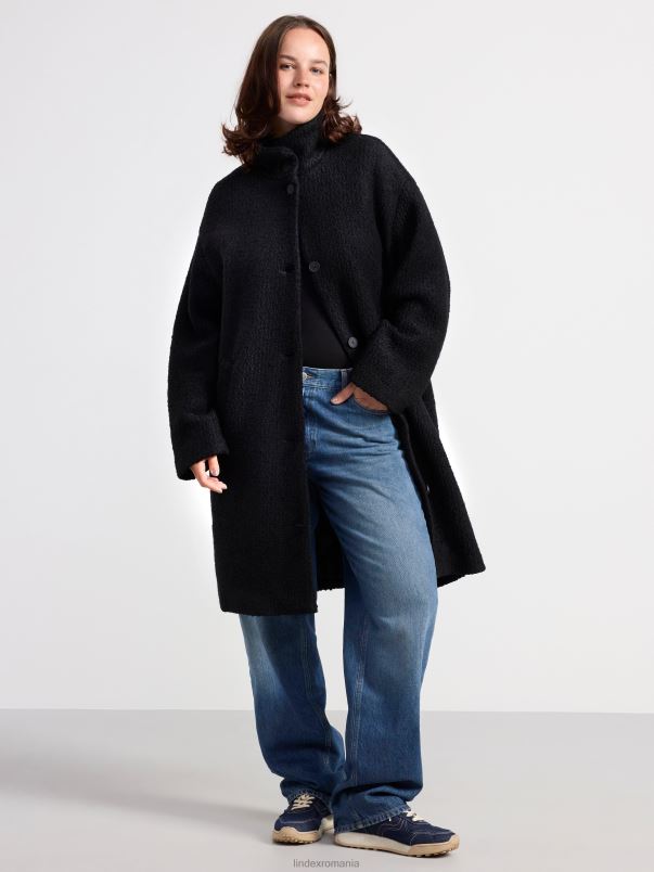 îmbrăcăminte VHZ2F842 palton din amestec de lână femei negru Lindex