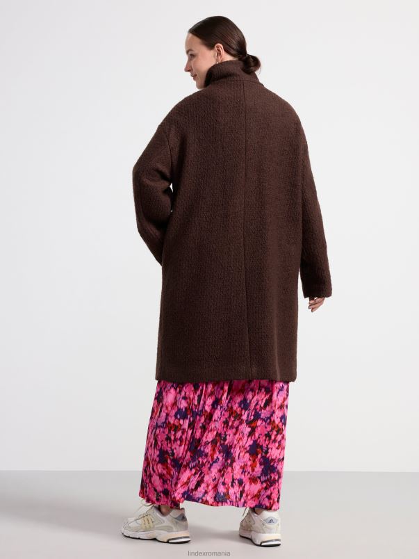 îmbrăcăminte VHZ2F843 palton din amestec de lână femei maro inchis Lindex