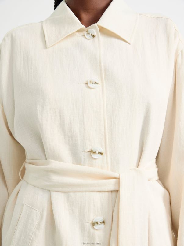 îmbrăcăminte VHZ2F855 haină ușoară femei alb deschis Lindex