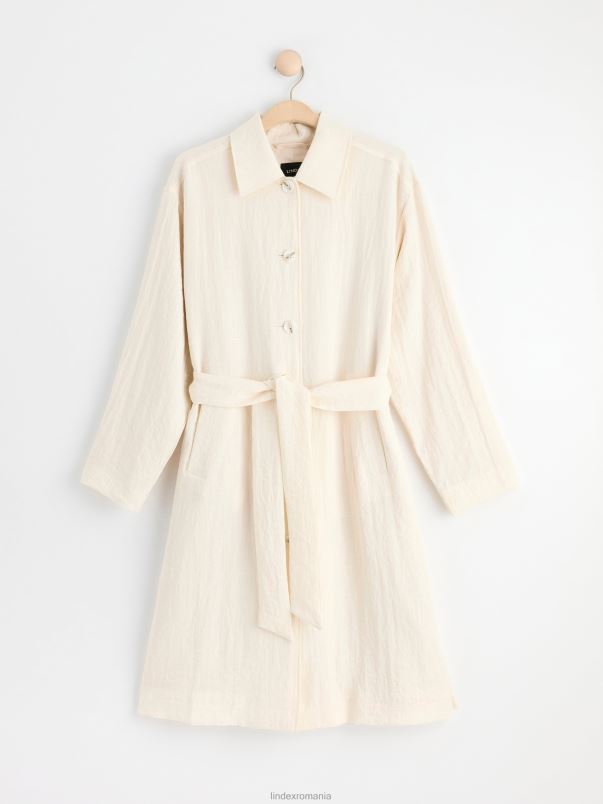 îmbrăcăminte VHZ2F855 haină ușoară femei alb deschis Lindex