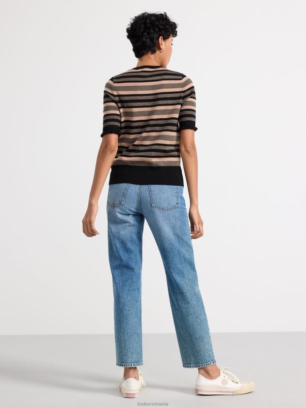 îmbrăcăminte VHZ2F755 pulover cu mânecă scurtă cu model femei negru Lindex