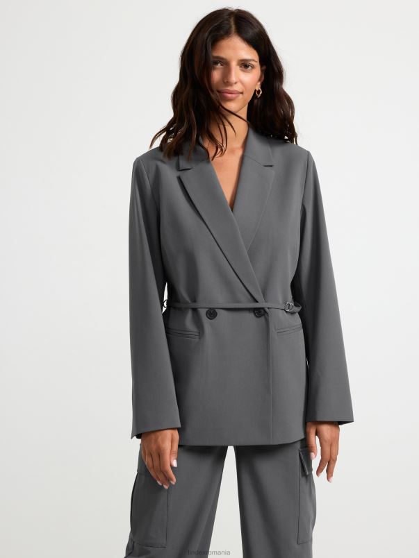 îmbrăcăminte VHZ2F1162 blazer cu inchidere cu nasture duble femei gri inchis Lindex