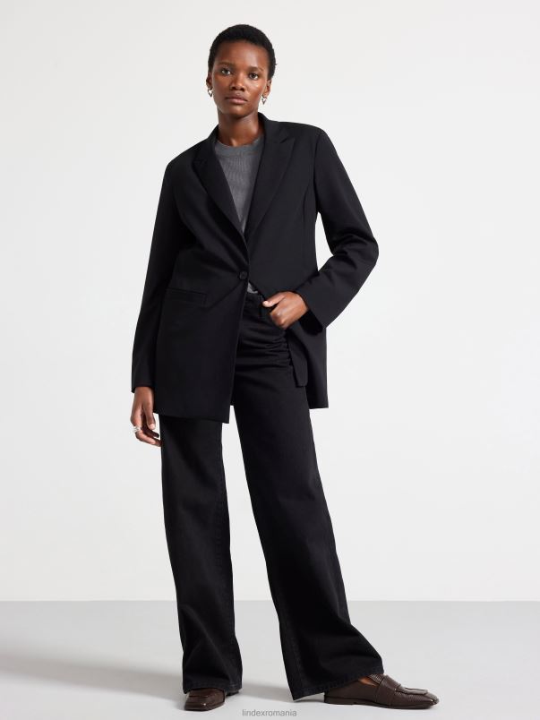 îmbrăcăminte VHZ2F1169 blazer negru cu un singur nasture femei negru Lindex