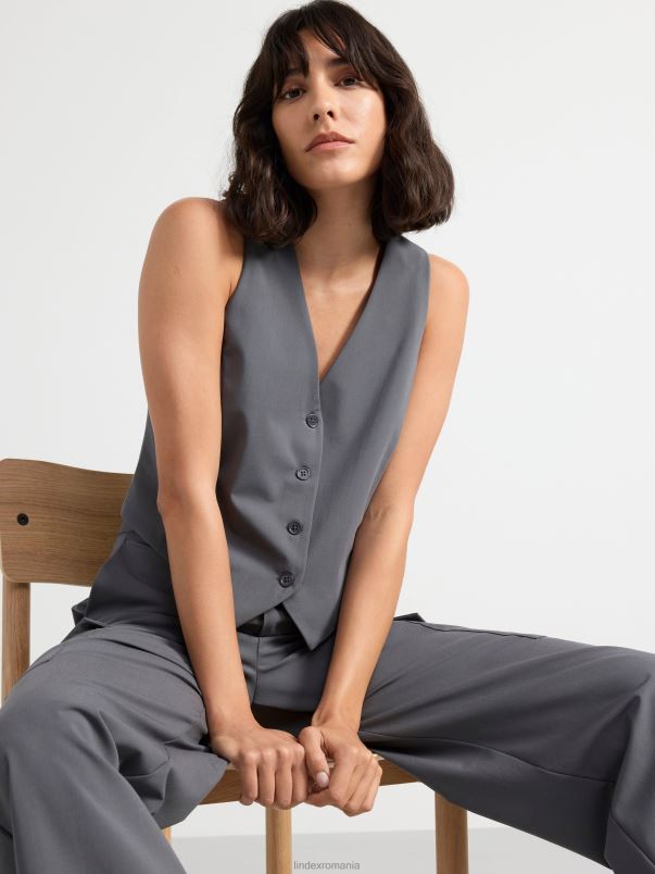 îmbrăcăminte VHZ2F1265 vestă femei gri inchis Lindex