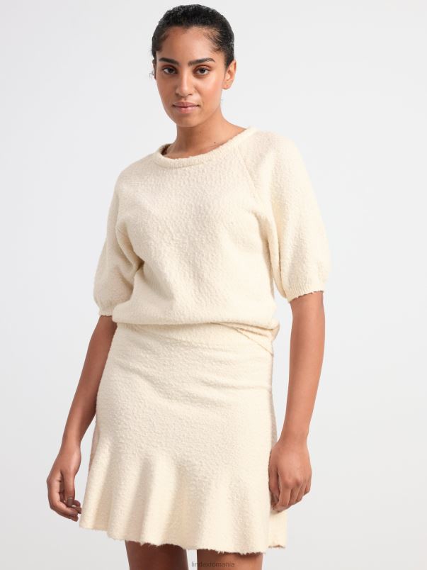 îmbrăcăminte VHZ2F742 pulover tricotat cu maneci scurte femei bej deschis Lindex