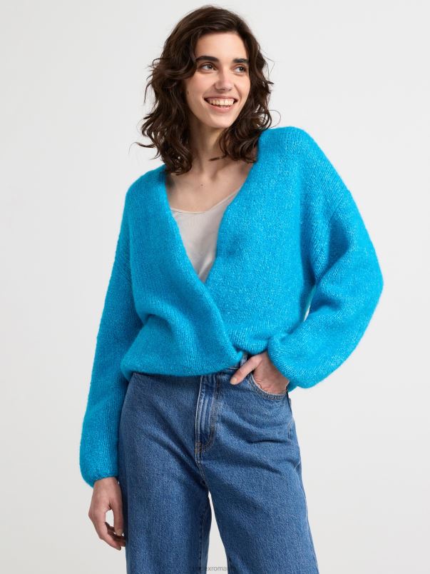 îmbrăcăminte VHZ2F760 cardigan tricotat femei turcoaz Lindex