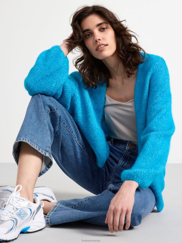 îmbrăcăminte VHZ2F760 cardigan tricotat femei turcoaz Lindex