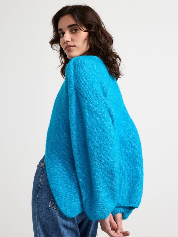 îmbrăcăminte VHZ2F760 cardigan tricotat femei turcoaz Lindex