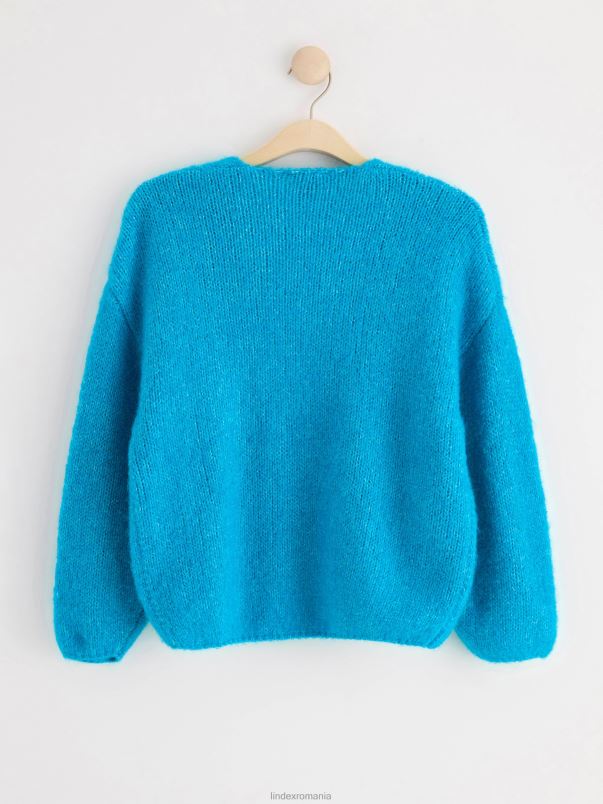 îmbrăcăminte VHZ2F760 cardigan tricotat femei turcoaz Lindex