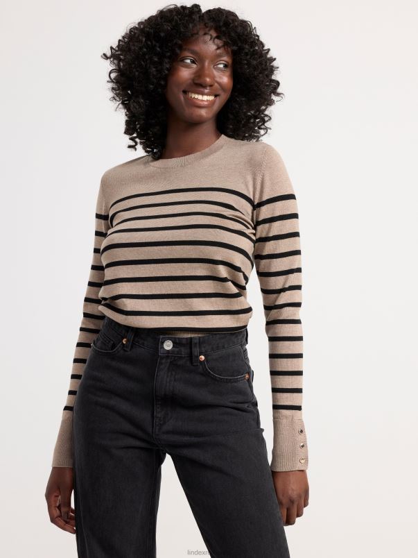 îmbrăcăminte VHZ2F774 pulover tricotat fin femei melange maro deschis Lindex