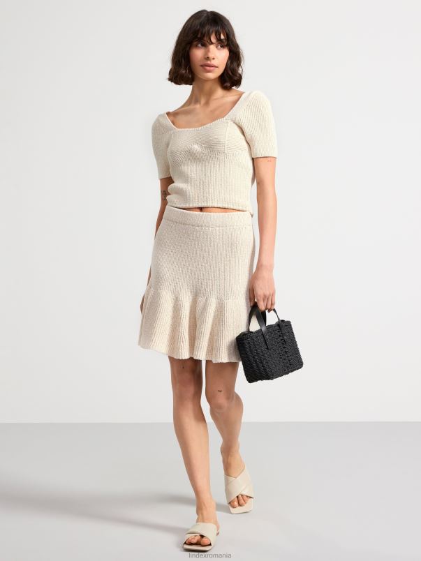 îmbrăcăminte VHZ2F783 top tricotat cu maneca scurta femei alb Lindex