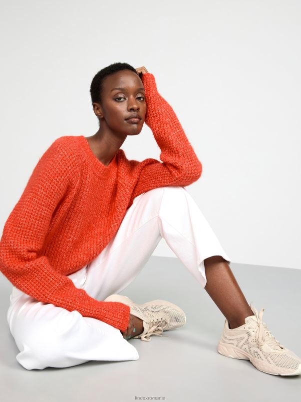 îmbrăcăminte VHZ2F799 pulover tricotat femei portocale Lindex