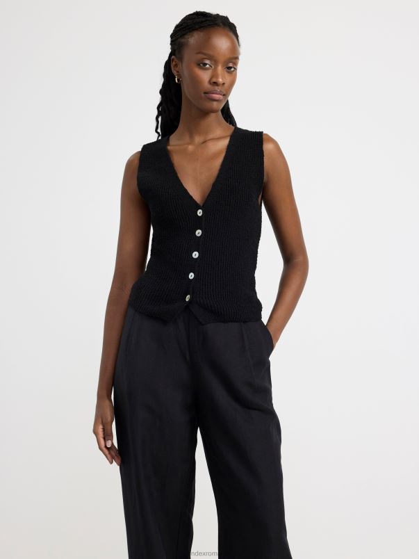 îmbrăcăminte VHZ2F818 vesta tricotata femei negru Lindex