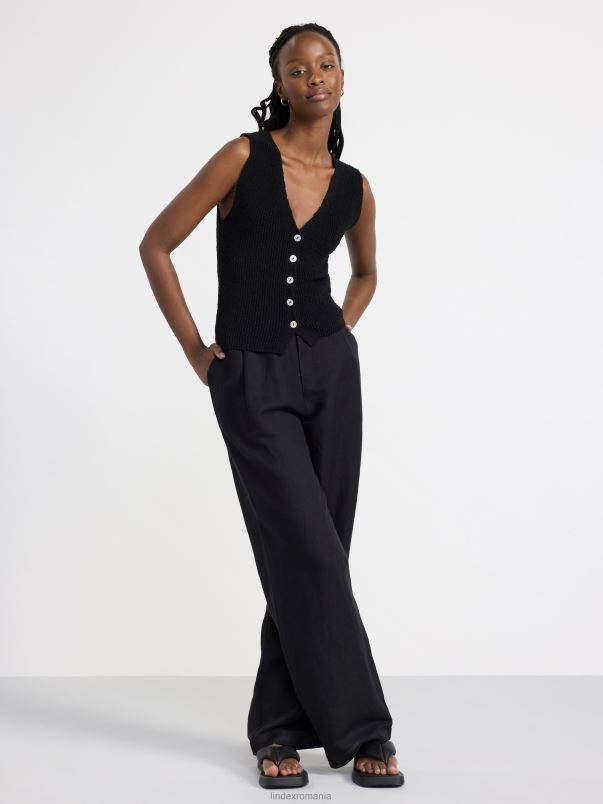 îmbrăcăminte VHZ2F818 vesta tricotata femei negru Lindex