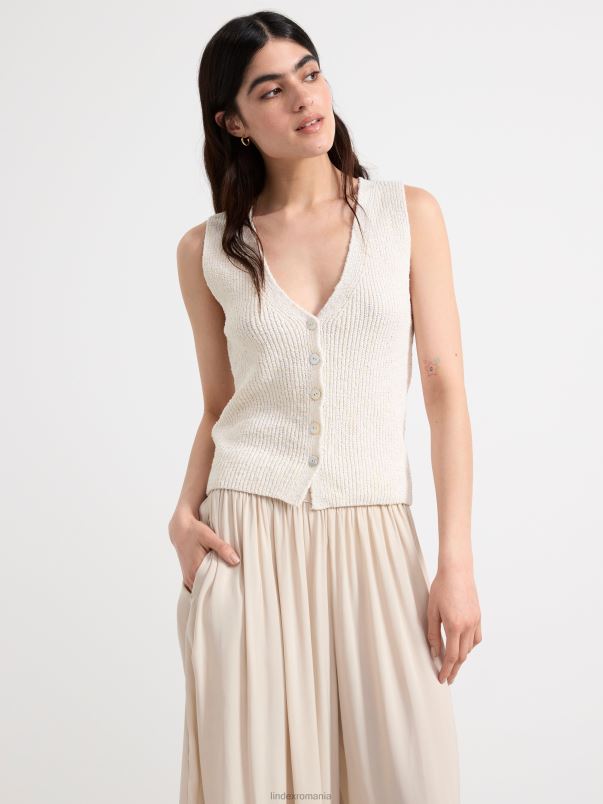 îmbrăcăminte VHZ2F819 vesta tricotata femei aproape alb Lindex